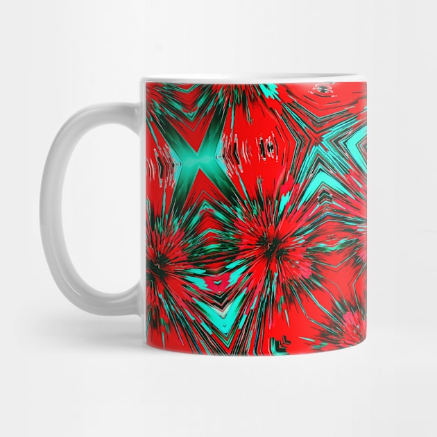 Red and Green Abstract Digital Art by Digital GraphX